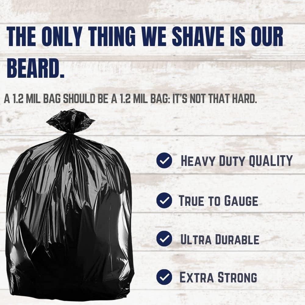 image:imagePlasticplace W14LDB 1216 Gallon Trash Bags 12 Mil Black Garbage Can Liners 24 x 31 250 CountBlack