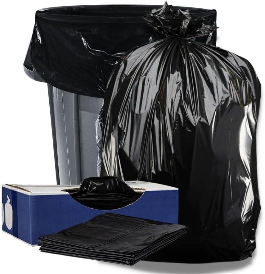 image:imagePlasticplace 25 Gallon Trash Bags 12 Mil Black Garbage Can Liners 30 x 36 250 CaseClear
