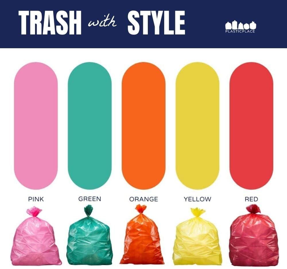 image:imagePlasticplace 3233 Gallon Trash Bags 15 Mil Orange Garbage Can Liners 33 x 39 100 Count W33RNG155560 Gallon 12 Mil