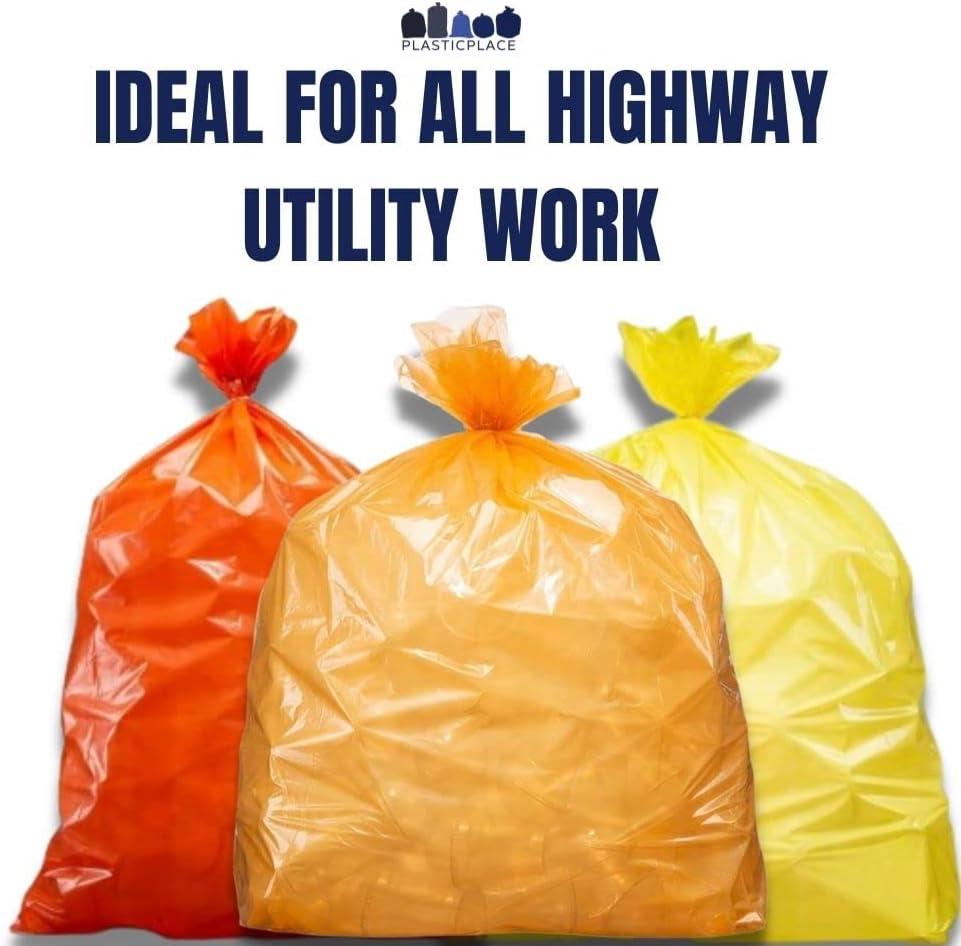 image:imagePlasticplace 3233 Gallon Trash Bags 15 Mil Yellow Garbage Can Liners 33 x 39 100 Count W33Y151 Count Pack of 50