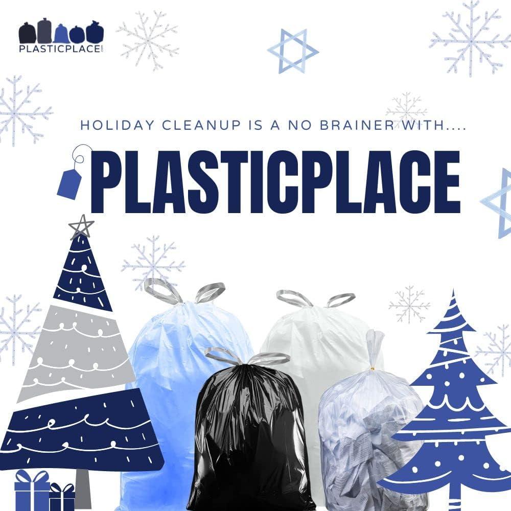 image:imagePlasticplace 35 Gallon Trash Bags 15 Mil Black Heavy Duty Garbage Can Liners 33 x 48 100 Count1 Count Pack of 100