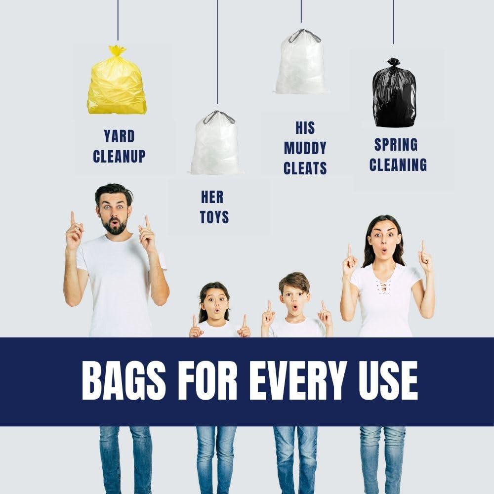 image:imagePlasticplace 5560 Gallon Trash Bags 15 Mil Yellow Heavy Duty Garbage Can Liners 38 x 58 100 Count