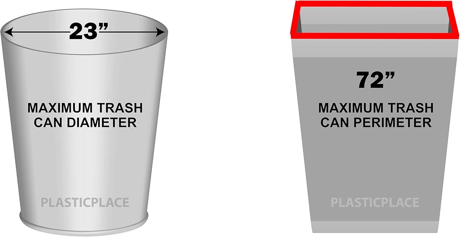 image:imagePlasticplace 5560 Gallon Trash Bags 17 Microns Clear High Density Garbage Can Liners 36 x 60 150 Count