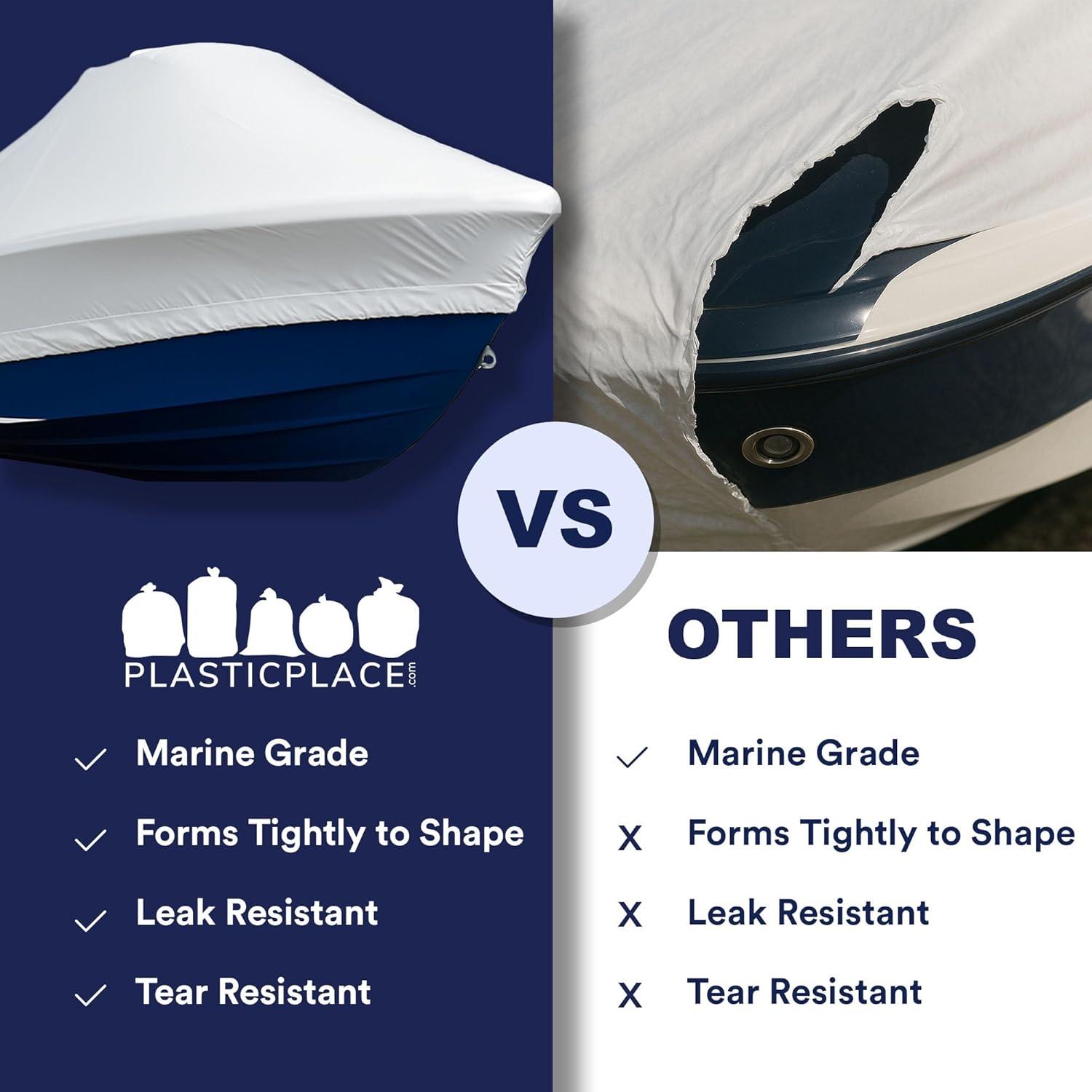 image:imagePlasticplace Boat Shrink Wrap 14 x 25 White Plastic Film 7 Mil LLDPE UV Marine Shrink Wrap for Boats Jet Skis Heat Gun Wrap for Storage amp Moving Plastic Wrap for Packing 1 Roll with Core17 x 25