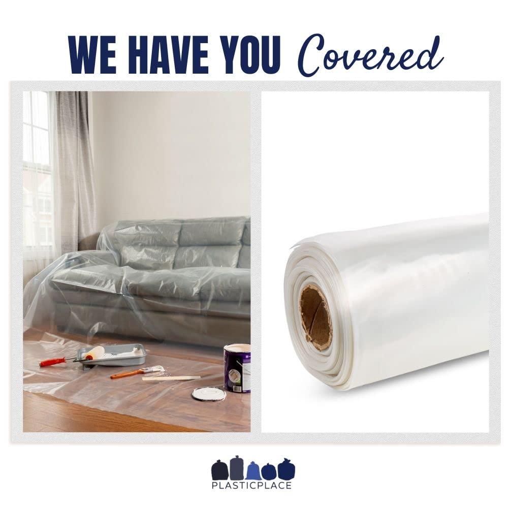 image:imagePlasticplace Clear Plastic Sheeting 4 Mil 10W x 100H 1 RollClear