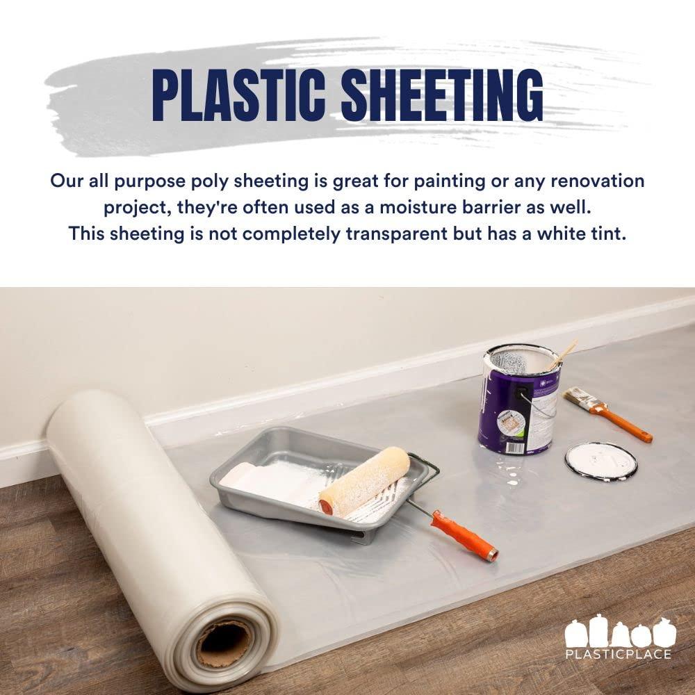 image:imagePlasticplace Clear Plastic Sheeting 4 Mil 10W x 100H 1 RollClear