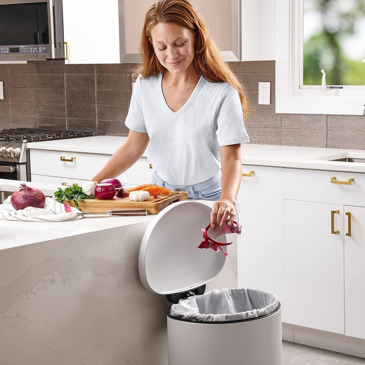 image:imagePlasticplace Custom Fit Trash Bags Compatible with simplehuman Code Q 200 Count Drawstring Garbage Bags 1317 Gallon White TearResistant Tall Kitchen Trash Bags for Garbage Cans Recycling 12 MilUnscented