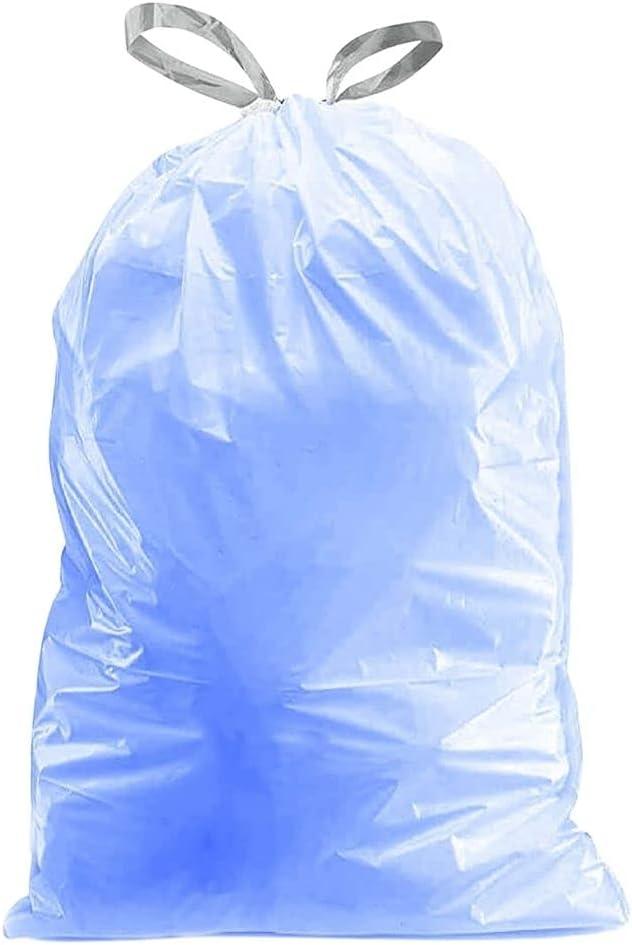 image:imagePlasticplace Custom Fit Trash Bags Compatible with simplehuman Code V 100 Count White Drawstring Garbage Liners 4248 Gallon 1618 Liter 145 x 275Blue