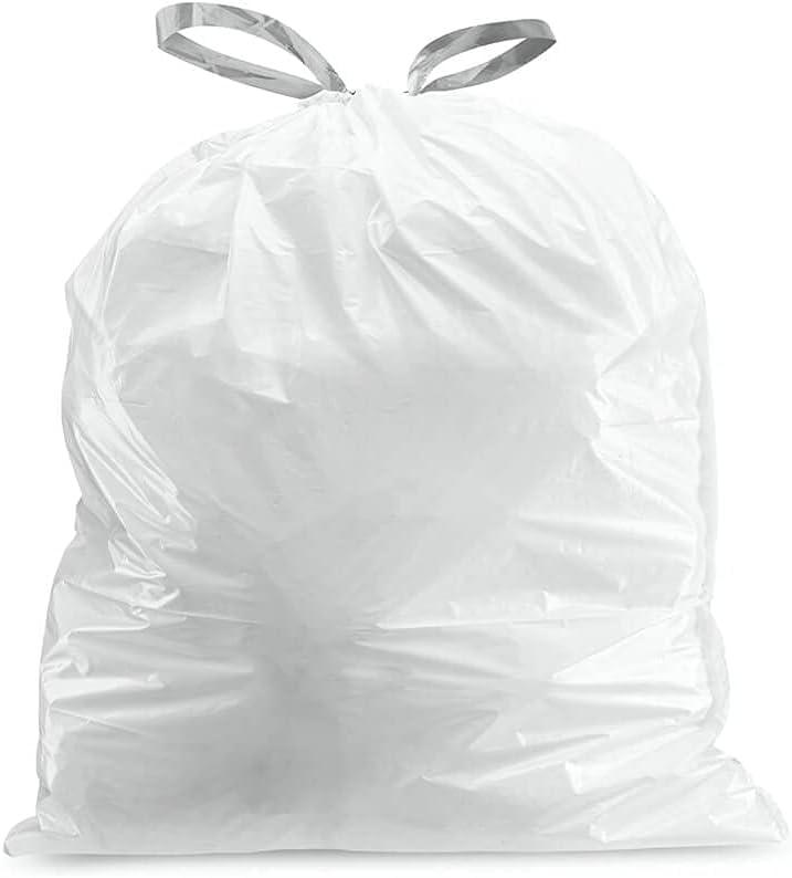 image:imagePlasticplace Custom Fit Trash Bags Compatible with simplehuman Code V 100 Count White Drawstring Garbage Liners 4248 Gallon 1618 Liter 145 x 275White