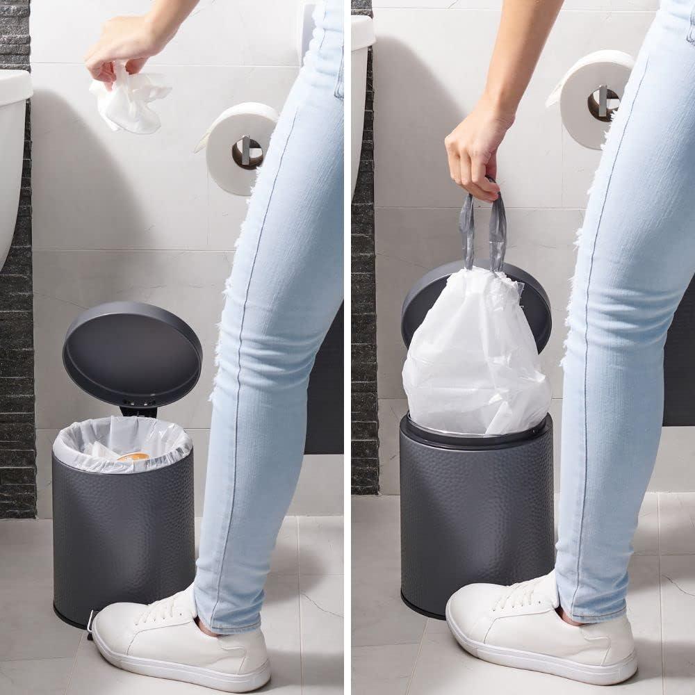 image:imagePlasticplace Custom Fit Trash Bags Compatible with simplehuman Code V 100 Count White Drawstring Garbage Liners 4248 Gallon 1618 Liter 145 x 275White