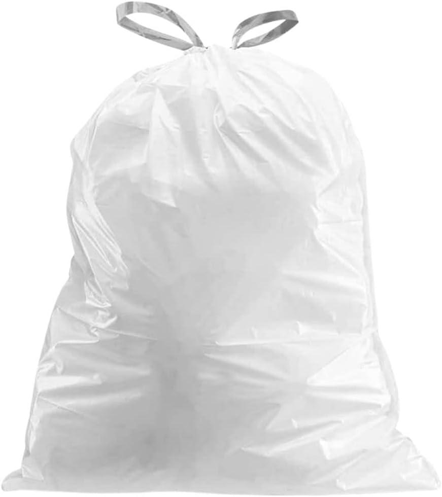 image:imagePlasticplace Custom Fit Trash Bags Compatible with simplehuman Code Y 100 Count White Drawstring Garbage Liners 304 Gallon 115 Liter 285 x 39White