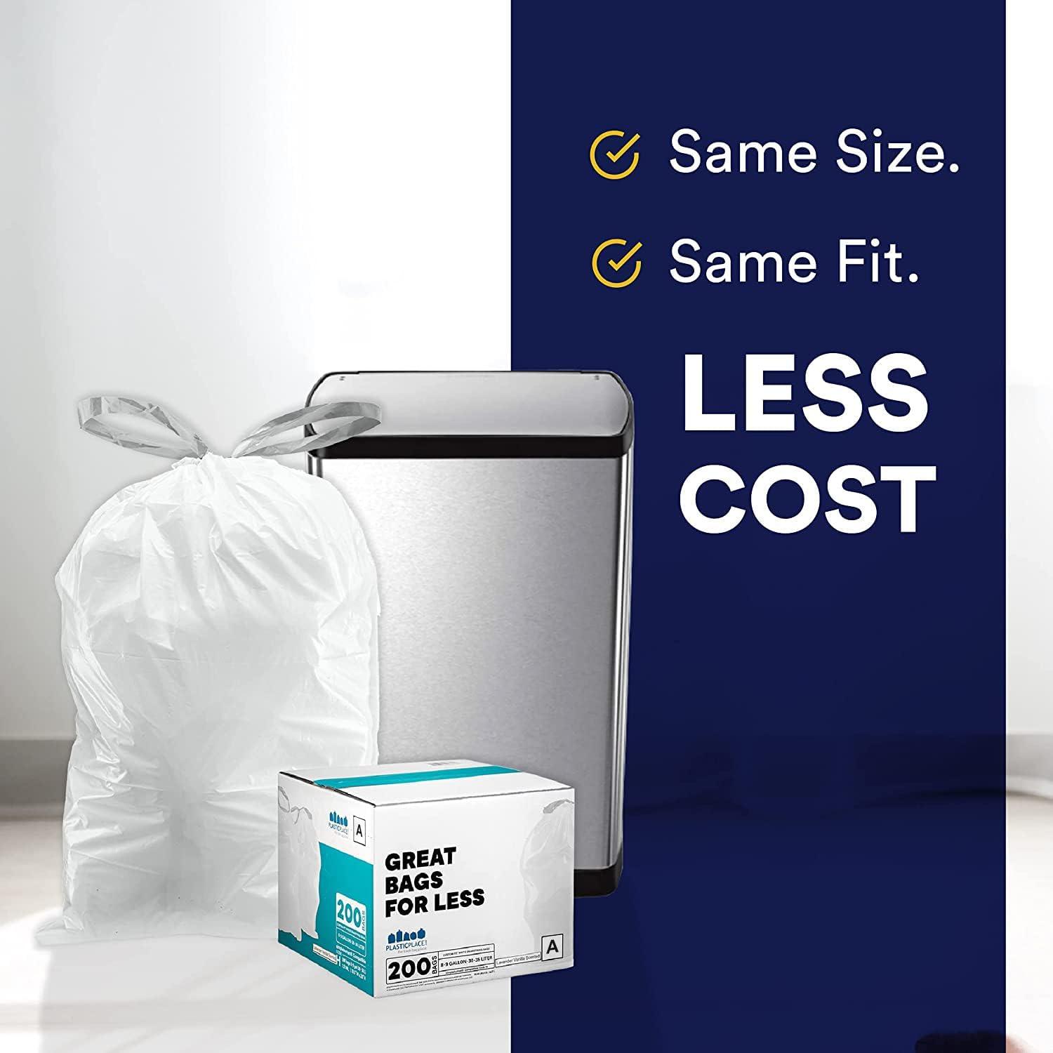 image:imagePlasticplace Trash Bags Code A Fit Compatible 200 Count Garbage Bags Liner White Drawstring Garbage Liners 122 Gallon 45 Liter TearResistant ScentFree for Food Waste amp Small SpacesWhite