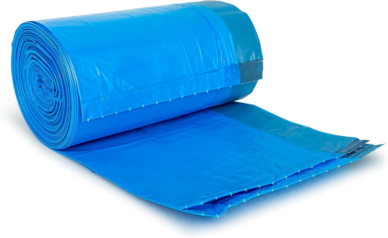image:imagePlasticplace Trash Bags Compatible with simplehuman Code D 200 Count White Drawstring Garbage Liners 53 Gallon 20 Liter 1575 x 28Blue