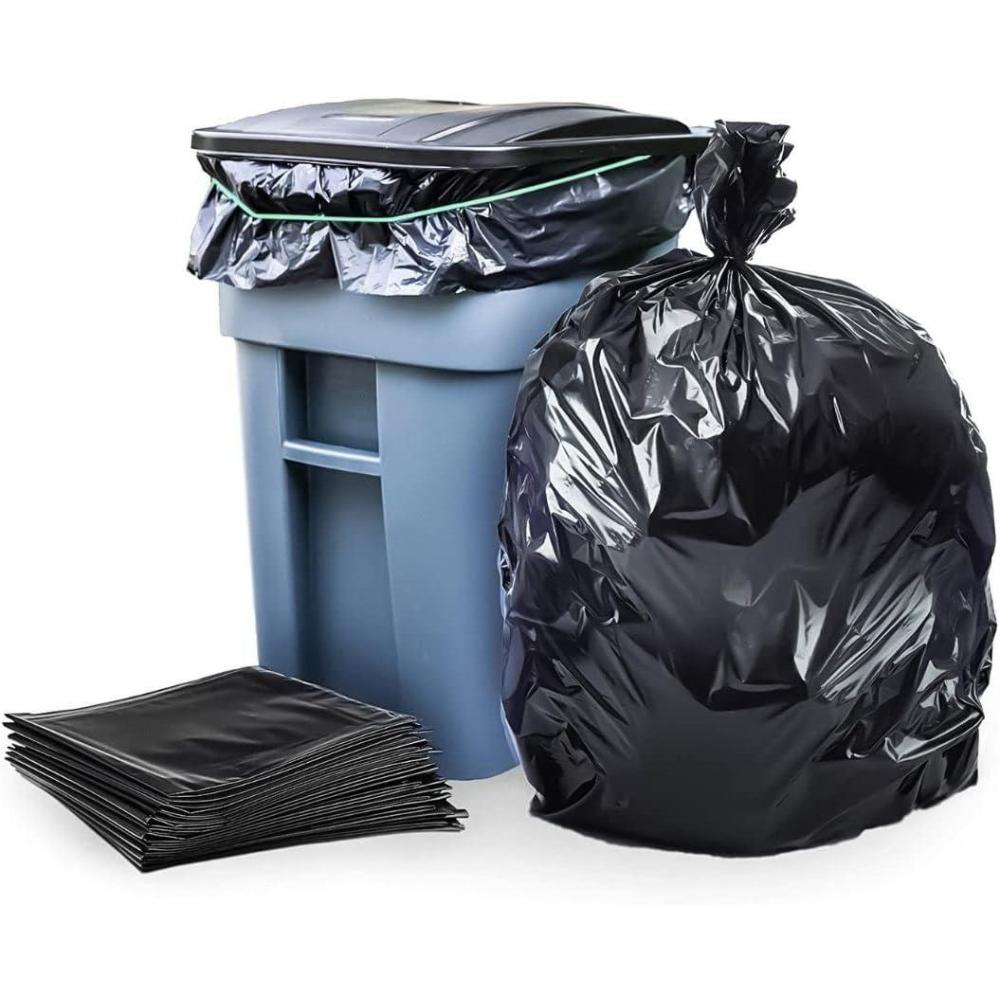 image:imagePlasticplace W65LDBTL2RL 6465 Gallon Trash Can Liners for Toter 20 Mil Black Heavy Duty Garbage Bags Rolls 49 x 59 50 Count15 Mil