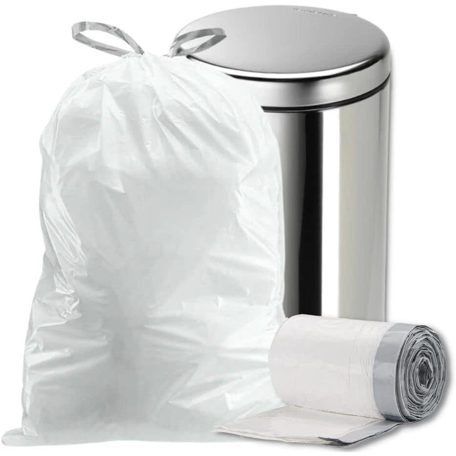 image:imagePlasticplace 18 Gallon Trash Bags 20 Mil White Drawstring Garbage Can Liners 255x28 80 Count80 Count Pack of 1