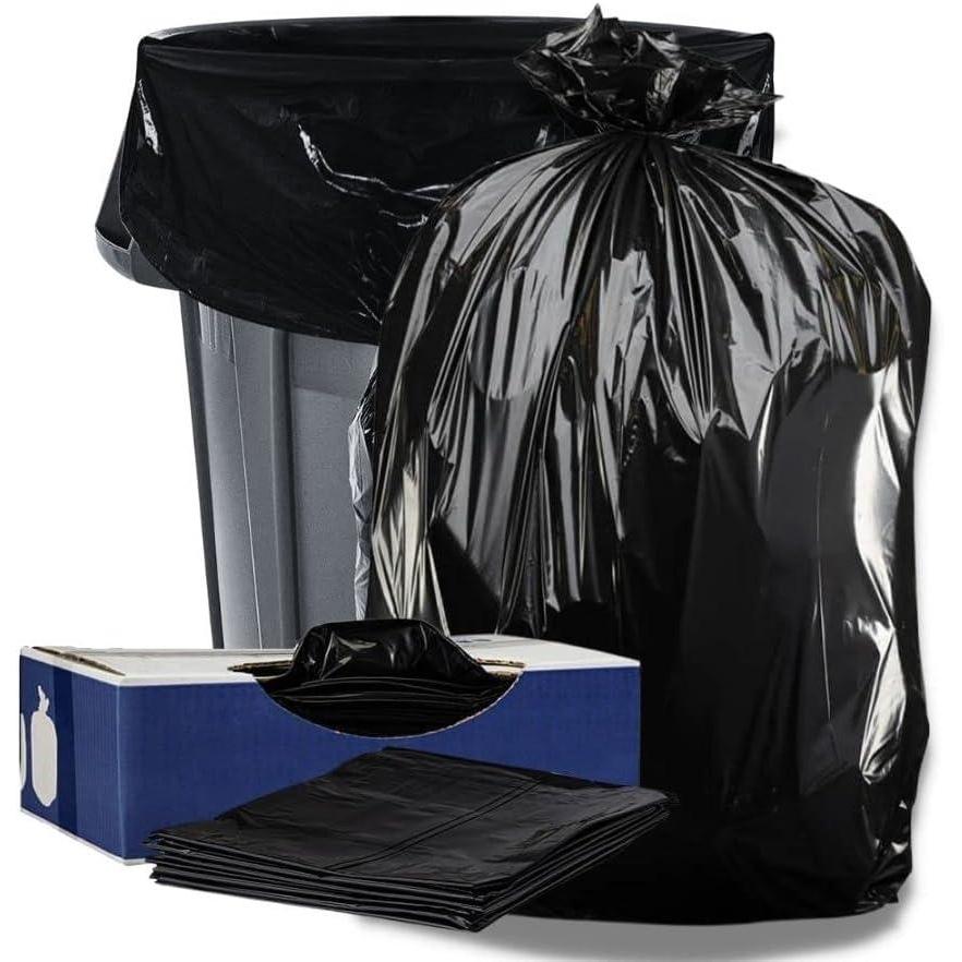 image:imagePlasticplace 32 Gallon Trash Can Liners for Toter 30 Mil Black Heavy Duty Garbage Bags 44 x 54 25 Count