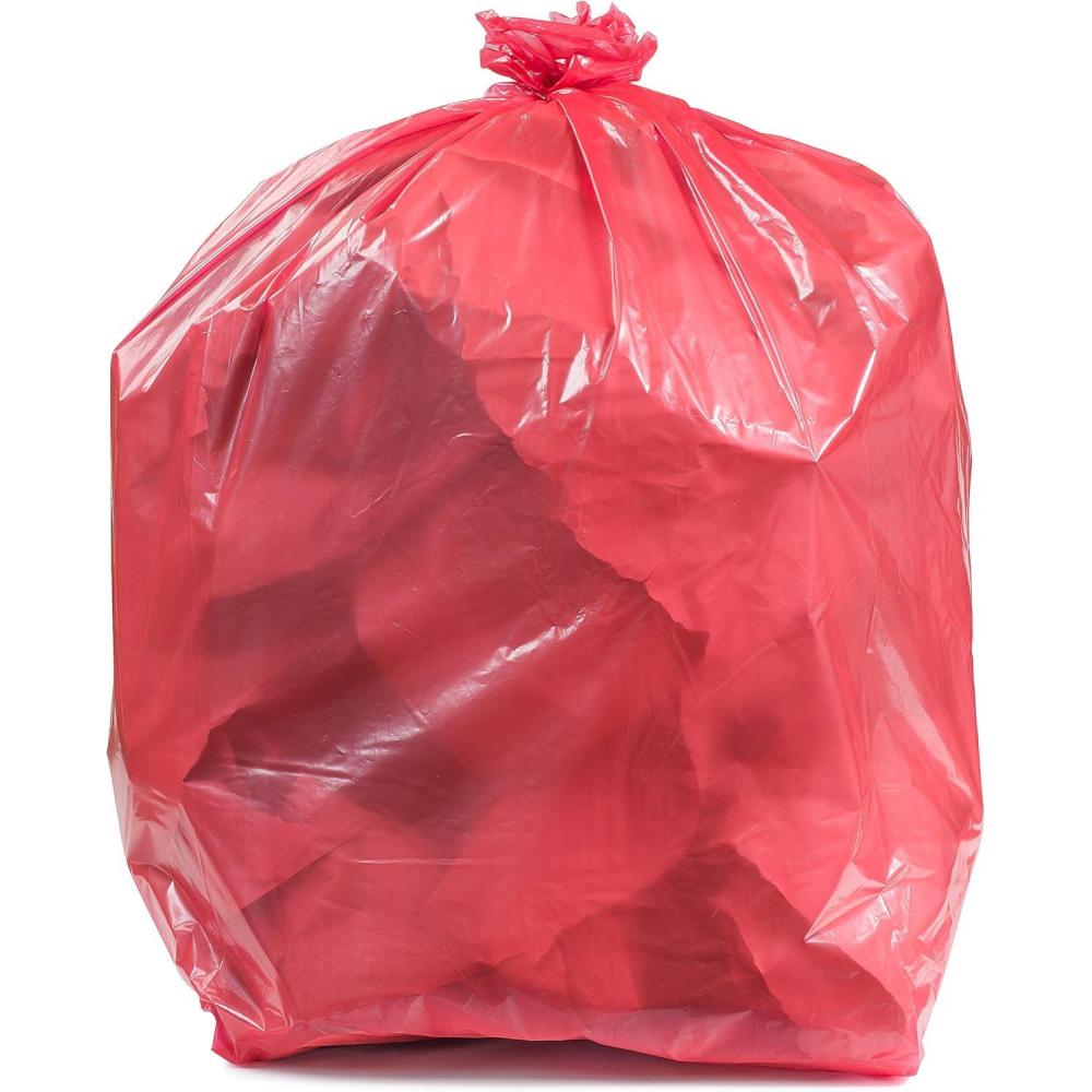 image:imagePlasticplace 4045 Gallon Trash Bags 15 Mil Yellow Garbage Can Liners 40 x 46 100 Count W42Y15Red