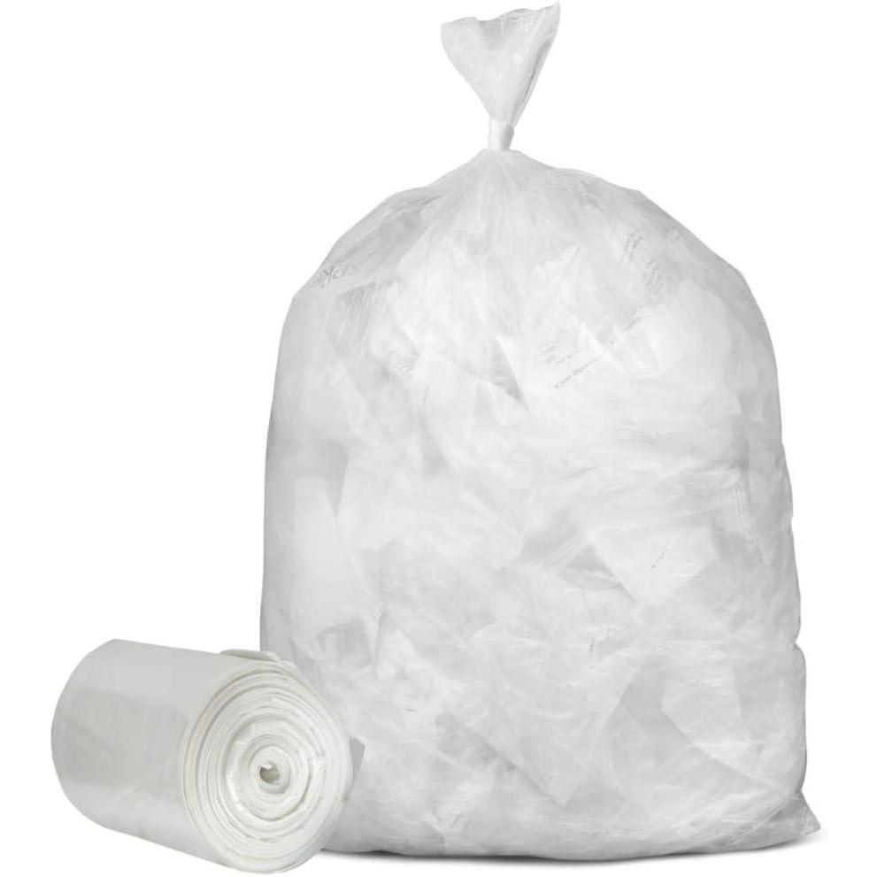 image:imagePlasticplace 5560 Gallon Trash Bags 17 Microns Clear High Density Garbage Can Liners 36 x 60 150 Count
