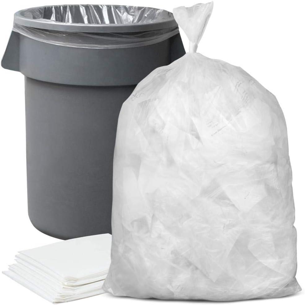 image:imagePlasticplace 56 Gallon Trash Bags Clear High Density Garbage Bags Heavy Duty ScentFree Large Trash Can Liners for Kitchen Commercial amp Garden Use 16 Microns LeakProof 43 x 48 150 Count