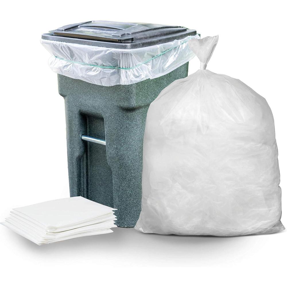 image:imagePlasticplace 6465 Gallon Trash Can Liners for Toter  15 Mil  Clear Heavy Duty Garbage Bags  50 X 60 50Count W65LDCTLClear