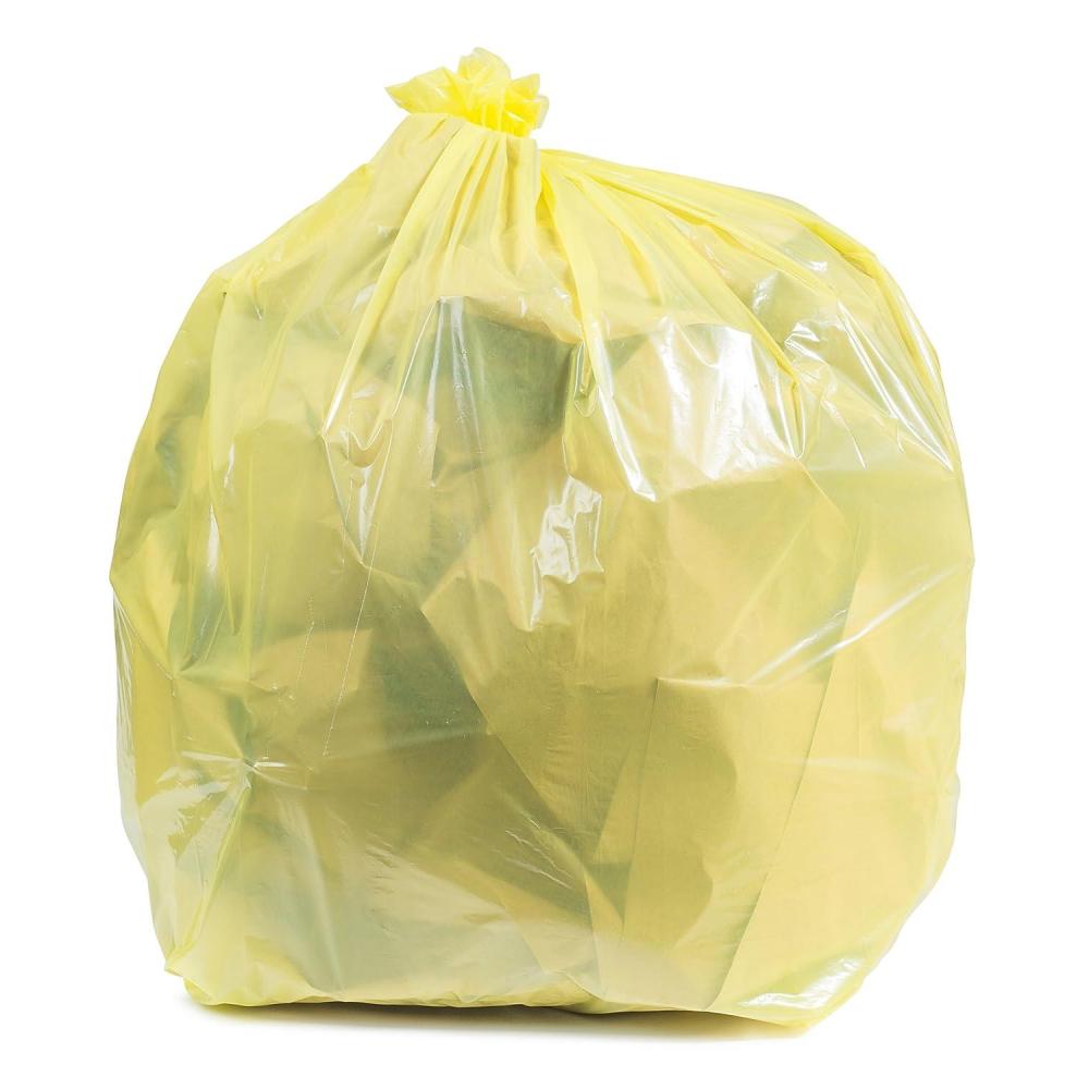 image:imagePlasticplace 6465 Gallon Trash Can Liners for Toter 15 Mil Yellow Heavy Duty Garbage Bags 50 x 60 50 Count W65LDYTL