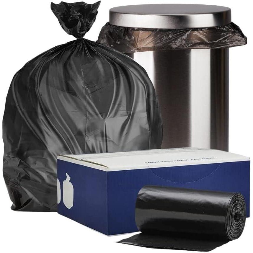 image:imagePlasticplace 710 Gallon Trash Bags8 MicronsClear Garbage Can High Density Liners24 x 24 1000 CountBlack