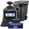 Plasticplace – W65LDBTL2RL 64-65 Gallon Trash Can Liners for Toter │ 2.0 Mil │ Black Heavy Duty Garbage Bags │ Rolls │ 49” x 59” (50 Count)(2.0 Mil Rolls)