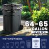 Plasticplace – W65LDBTL2RL 64-65 Gallon Trash Can Liners for Toter │ 2.0 Mil │ Black Heavy Duty Garbage Bags │ Rolls │ 49” x 59” (50 Count)(3.0 Mil)