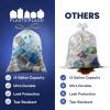 Plasticplace 13 Gallon Trash Bags │ 1.0 Mil │ Clear Extra Tall Drawstring Garbage Can Liners │ 24″ x 31″ (200 Count)