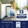 Plasticplace 13 Gallon Trash Bags │ 1.0 Mil │ Clear Extra Tall Drawstring Garbage Can Liners │ 24″ x 31″ (200 Count)