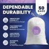 Plasticplace 13 Gallon White Drawstring Trash Bags │ 1.2 Mil │ Lavender and Soft Vanilla Scented Garbage Can Liners │ 24″ x 31″ (50 Count)(1 Count (Pack of 50))