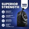 Plasticplace 32-33 Gallon Trash Bags │ 1 Mil │ Black Heavy Duty Garbage Can Liners │ 33” x 39” (100 Count)(2.3 Mil)