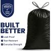 Plasticplace 32-33 Gallon Trash Bags │ 1.2 Mil │ Drawstring Garbage Can Liners │ 33” x 39”, Black, 100 Count
