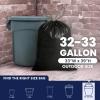 Plasticplace 32-33 Gallon Trash Bags │ 1.2 Mil │ Drawstring Garbage Can Liners │ 33” x 39”, Black, 100 Count