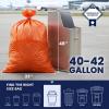 Plasticplace 32-33 Gallon Trash Bags │ 1.5 Mil │ Orange Garbage Can Liners │ 33’” x 39” (100 Count) (W33RNG15)(42 Gallon  3.0 Mil)