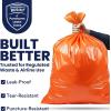 Plasticplace 32-33 Gallon Trash Bags │ 1.5 Mil │ Orange Garbage Can Liners │ 33’” x 39” (100 Count) (W33RNG15)(42 Gallon  3.0 Mil)