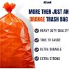 Plasticplace 32-33 Gallon Trash Bags │ 1.5 Mil │ Orange Garbage Can Liners │ 33’” x 39” (100 Count) (W33RNG15)(55-60 Gallon  1.2 Mil)
