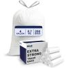 Plasticplace 4 Gallon Trash Bags │ 0.7 Mil │ Drawstring White Garbage Can Liners │ 17″ x 16″ (100 Count)(White)
