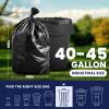 Plasticplace 40-45 Gallon Trash Bags │ 2.3 Mil │ Black Heavy Duty Garbage Can Liners │ 40″ x 46″ (50 Count)