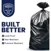Plasticplace 55-60 Gallon Trash Bags, Heavy Duty Black Garbage Bags, 100 Count for Lawn, Yard, and Outdoor Waste Disposal, Ideal for Industrial Trash Cans, Contractors, and Home Improvement Projects(Black)