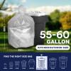 Plasticplace 55-60 Gallon Trash Bags, Heavy Duty Black Garbage Bags, 100 Count for Lawn, Yard, and Outdoor Waste Disposal, Ideal for Industrial Trash Cans, Contractors, and Home Improvement Projects(Clear)