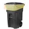 Plasticplace 64-65 Gallon Trash Can Liners for Toter │ 1.5 Mil │ Yellow Heavy Duty Garbage Bags │ 50” x 60” (50 Count) (W65LDYTL)