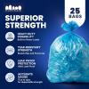 Plasticplace 65 Gallon Recycling Trash Bags │1.5 Mil │ Blue Heavy Duty Garbage Can Liners │ 50” x 48” (50 Count)(25 Count (Pack of 1))