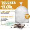 Plasticplace 65 gallon Trash Bags │ 1.5 Mil │ Clear Heavy Duty Garbage Can Liners │ 50” x 48” (50Count)(White)