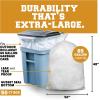 Plasticplace 65 gallon Trash Bags │ 1.5 Mil │ Clear Heavy Duty Garbage Can Liners │ 50” x 48” (50Count)(White)
