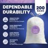 Plasticplace 8 Gallon Trash Bags -White Drawstring Garbage Can Liners – 200 Count – Leak-Resistant and Tear-Proof for Kitchen, Bathroom, Office, and Small Trash Cans 0.7 Mil(Lavender and Soft Vanilla Scented)