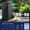 Plasticplace 95-96 Gallon Garbage Can Liners │ 2 Mil │ Black Heavy Duty Trash Bags │ 61” x 68”, 25 Count(Black)