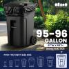 Plasticplace 95-96 Gallon Trash Bags │ 2.0 Mil │ Black Heavy Duty Garbage Can Liners │ 61” x 68” (50 Count)
