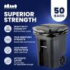 Plasticplace 95-96 Gallon Trash Bags │ 2.0 Mil │ Black Heavy Duty Garbage Can Liners │ 61” x 68” (50 Count)