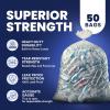 Plasticplace 95-96 gallon Garbage Can Liners │ 2 Mil │ Clear Heavy Duty Trash Bags │ 61” X 68” (25Count)(1 Count (Pack of 50))